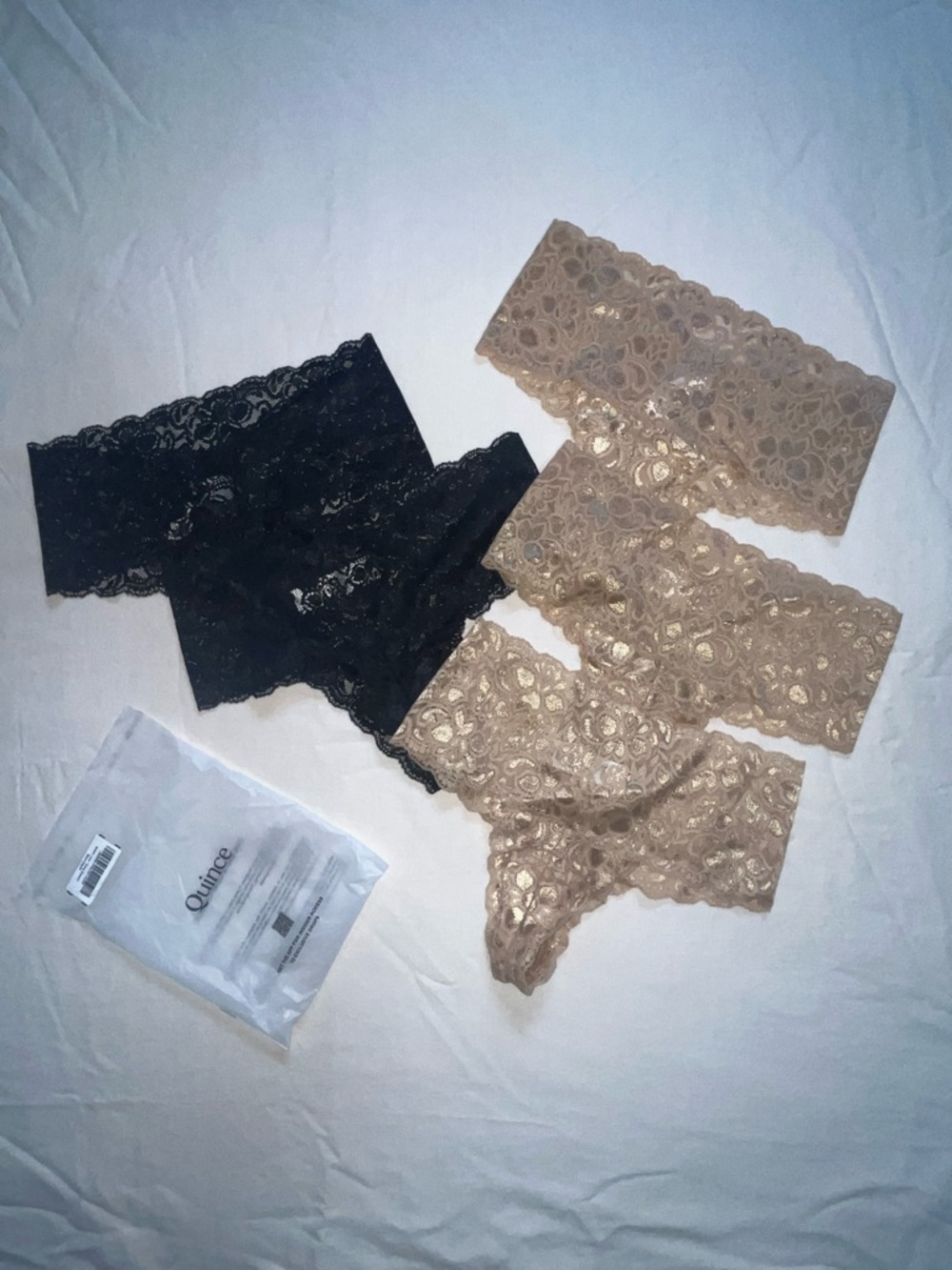 Quince Lace Panty Set - Black & Clay